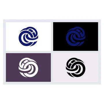 Abstract Circular Logo Design Concept Set Stock Illustration