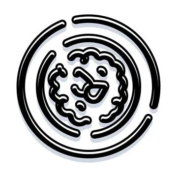 Abstract circular logo design with organic wavy lines Stock Illustration
