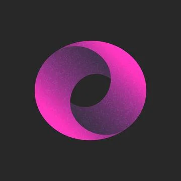 Abstract circular logo with grainy texture and pink gradient, impossible ge.. Stock Illustration