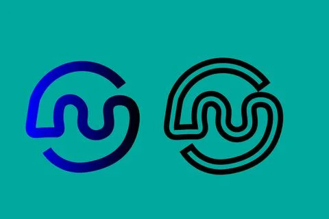 Abstract circular logo icon with maze-like line design in modern vector style 스톡 일러스트