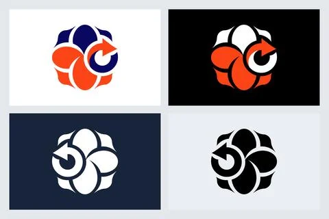 Abstract Circular Logo Icon Set Design Stock Illustration