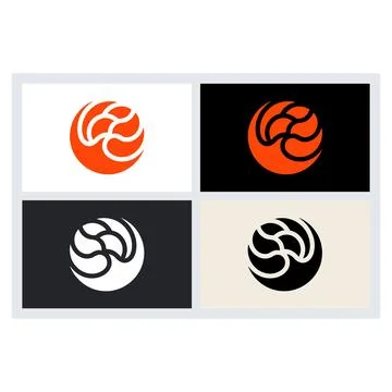 Abstract Circular Logo Icon Set Design Illustrazione stock