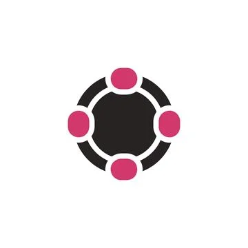 Abstract circular logo with interconnected elements. Concept of unity, conn.. 스톡 일러스트