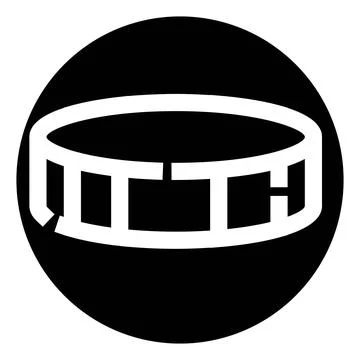 Abstract circular logo symbol black white icon Illustrazione stock