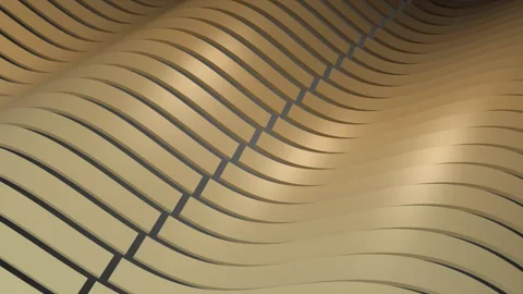 Abstract Circular loop background . 3d rendering-a 3d pattern of ribbon waves wi Video stock 153286412