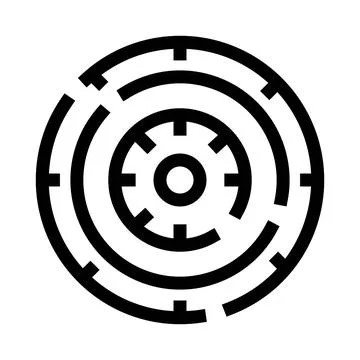 Abstract circular maze labyrinth representing complex problem solving Stock Illustration