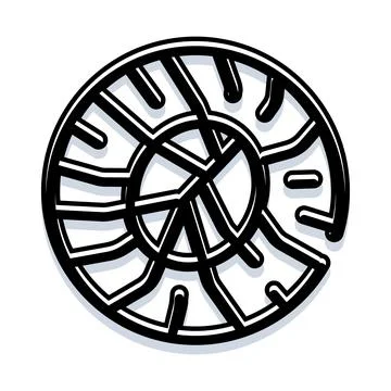 Abstract circular maze puzzle problem solving concept Stock Illustration