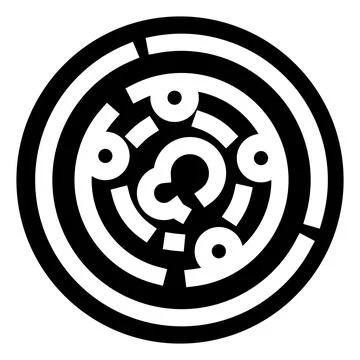 Abstract circular maze representing puzzle thinking and complexity イラスト素材