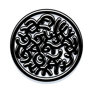 Abstract circular monochrome design creating a dynamic pattern Stock Illustration