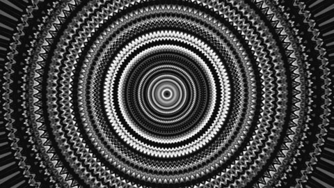Abstract circular monochrome mandala pattern, seamless loop. Animation. Black Stock Footage 155526755