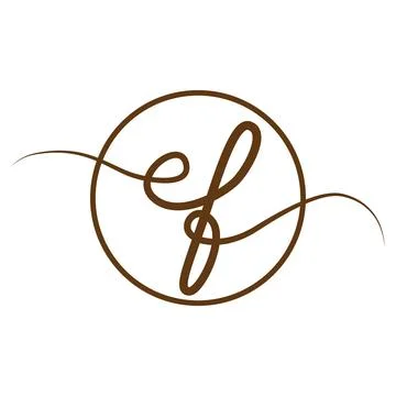 Abstract circular monogram letters e and f Stock Illustration