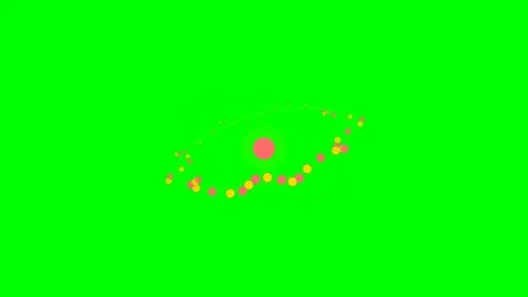 Abstract circular motion of colorful dots on a vibrant green background Stock Footage 340264858
