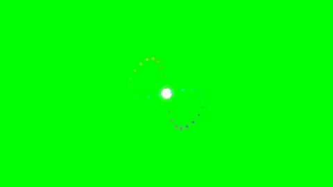 Abstract circular motion of colorful dots on a vibrant green background Stock Footage 341838967