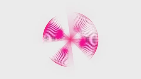 Abstract circular motion element with pink glowing dots spinning on white b.. Stock Footage 340581175