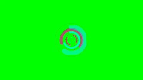 Abstract circular motion graphic animation isolated on a bright green backg.. Video stock 340901584
