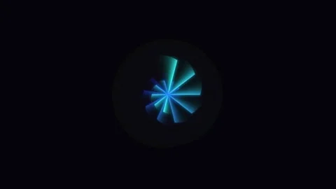 Abstract circular motion graphic displaying a rotating colorful fan-like sp.. Vídeo Stock 343249232