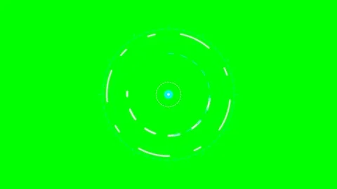 Abstract circular motion graphic elements on a vibrant chroma key green scree Stock Footage 340265996