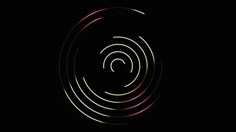 Abstract Circular Motion Graphic with Yellow and Red Accents on Black Backg.. 스톡 동영상 343481979