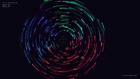 Abstract circular motion particles spinning around center point with neon l.. 스톡 동영상 341842792