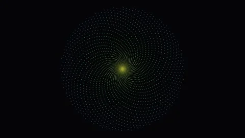 Abstract circular motion pattern with gradient particles rotating on black .. Stock Footage 341842762