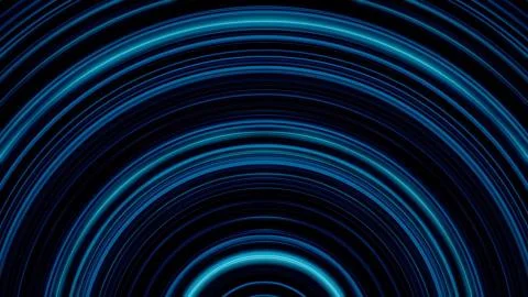 Abstract circular neon lines. Animation. Pulsing neon semicircular lines on Stock Illustration