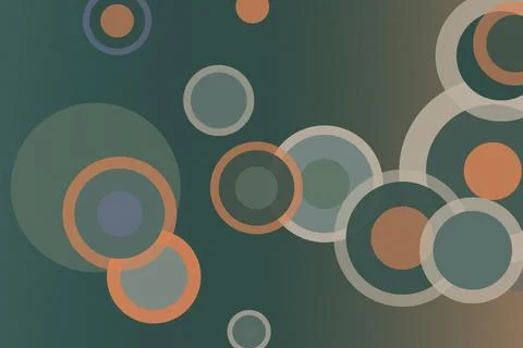 Abstract circular network design featuring overlapping teal, orange, and wh.. 스톡 일러스트