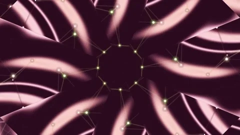 Abstract Circular Network of Glowing Rings and Dots in Motion. Stock Footage 328695245