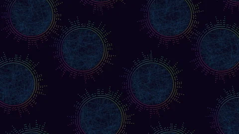 Abstract circular network pattern background with glowing dots and lines Stockbeeldmateriaal 330069083
