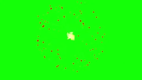 Abstract circular particle animation on solid green background for digital Video stock 345864858