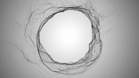 Abstract Circular Particle Formation: A Grey-Scale Digital Artwork Stock Footage 299244769