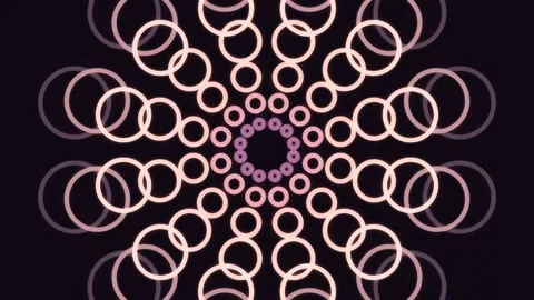 Abstract Circular Pattern Animation with Glowing Effect. Stock Footage 341531034
