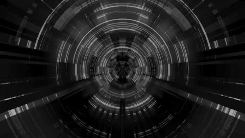 Abstract Circular Pattern in Black and White Stock Footage 289129214