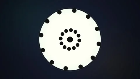 Abstract Circular Pattern of Black Dots on White Background, Geometric Desi.. Stock Footage 348795264