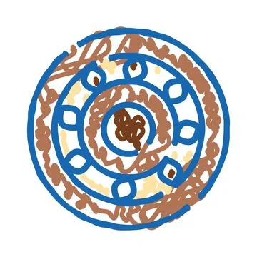 Abstract circular pattern with blue and brown lines 스톡 일러스트