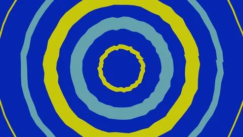 Abstract circular pattern with blue and yellow rings Stock Illustration