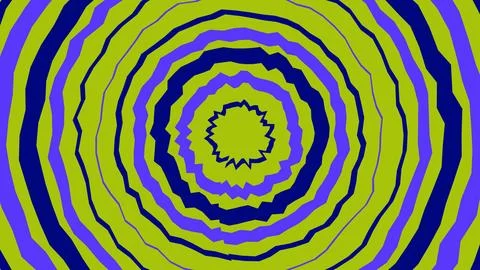 Abstract circular pattern with blue and green wavy lines Illustrazione stock