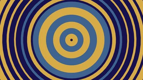 Abstract circular pattern with blue and gold rings イラスト素材