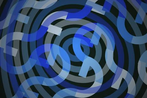 Abstract circular pattern with blue black gray colors Stock Photos