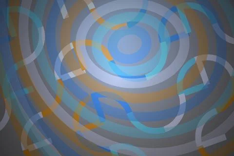 Abstract circular pattern with blue, gray, and orange tones Stock Illustration