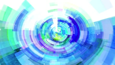 Abstract Circular Pattern with Blue, Green, and Purple Colors Stock Footage 289114404