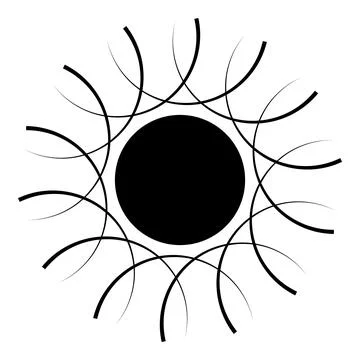 Abstract Circular Pattern with Central Black Circle Stock Illustration