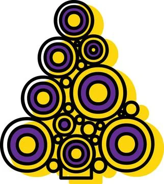 Abstract circular pattern Christmas tree graphic Stock Illustration