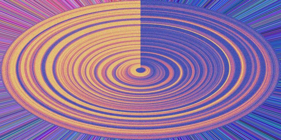 Abstract circular pattern with colorful concentric rings 库存插图