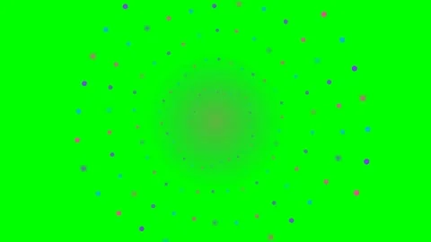 Abstract circular pattern of colorful dots on a vibrant green background Stock Footage 340266497