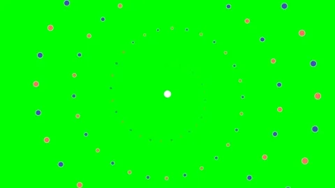 Abstract circular pattern with colorful dots against a solid green background Stock Footage 341823726