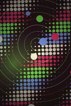 Abstract Circular Pattern with Colorful Dots Stock Illustration