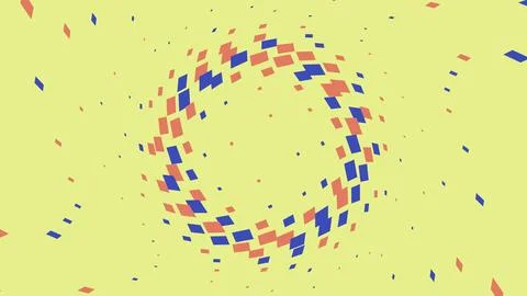 Abstract circular pattern of colorful floating paper confetti Illustrazione stock