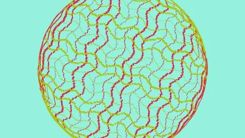 Abstract circular pattern with colorful wavy lines Stock Illustration