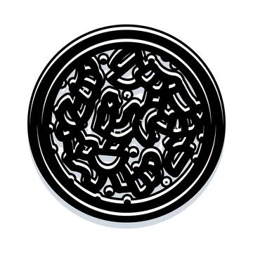 Abstract circular pattern creating a monochrome chaos Stock Illustration