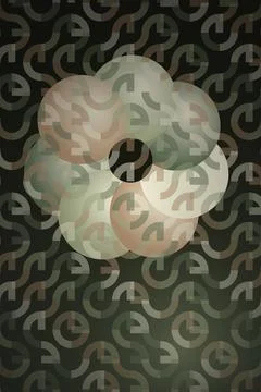 Abstract Circular Pattern on Dark Background Stock Illustration